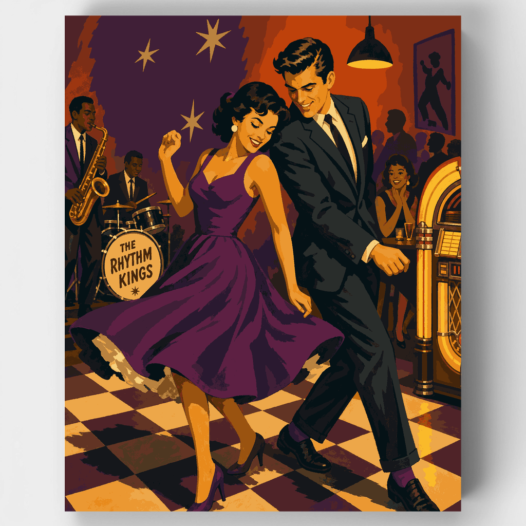 Noche de baile de los Rhythm Kings - Kit de pintura por números — Estándar
