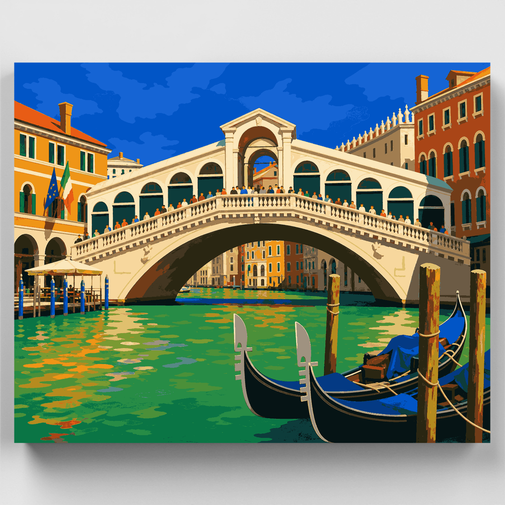 Rialto Bridge Gondolas - Paint by Numbers Kit