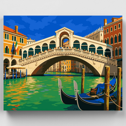 Rialto Bridge Gondolas - Paint by Numbers Kit