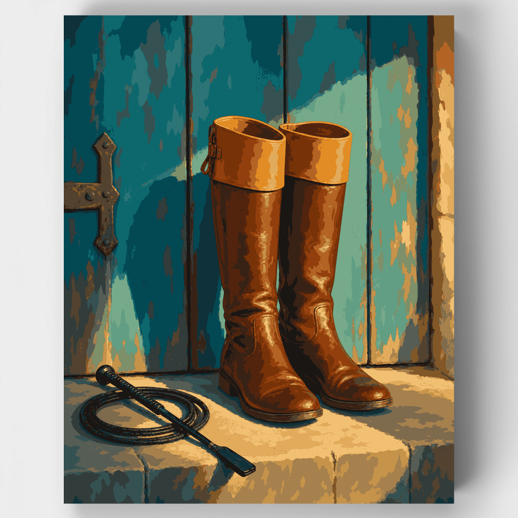 Riding Boots & Whip - Paint by Numbers Kit