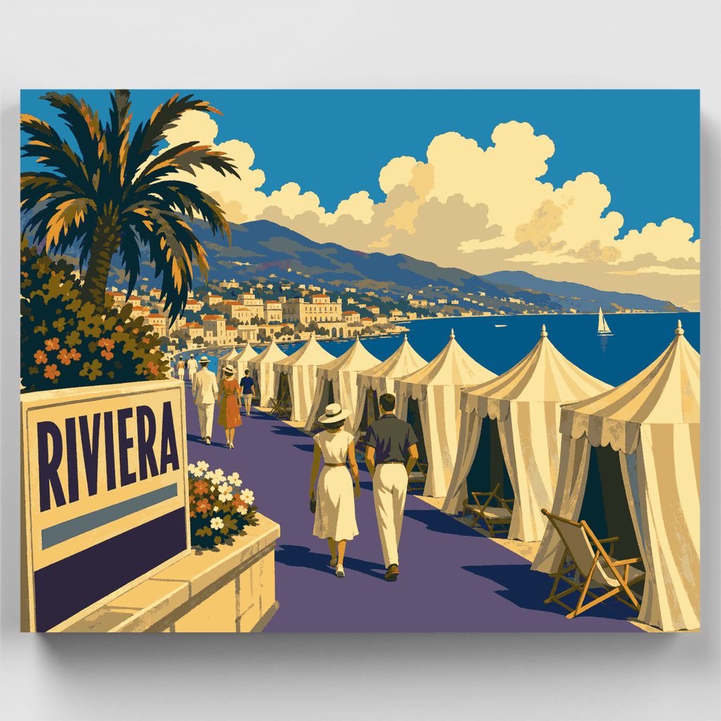 Riviera Cabana Row - Paint by Numbers Kit