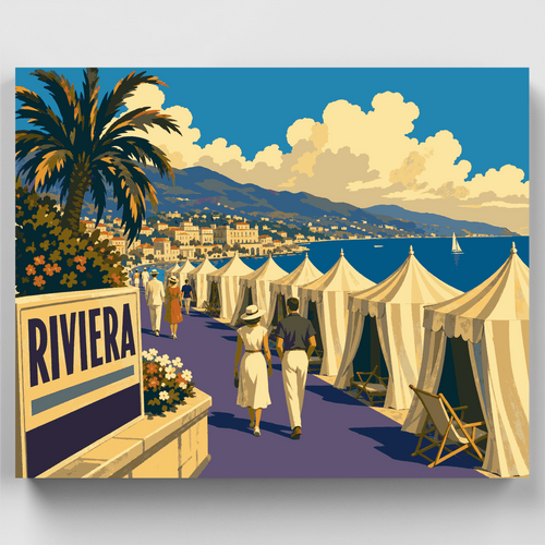 Riviera Cabana Row - Paint by Numbers Kit