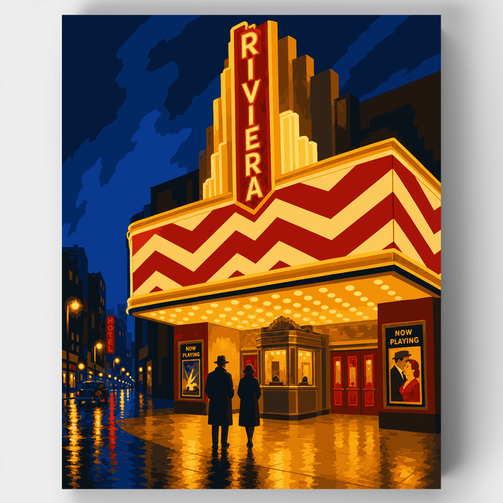 Noche en el Teatro Riviera - Kit de pintura por números — Estándar