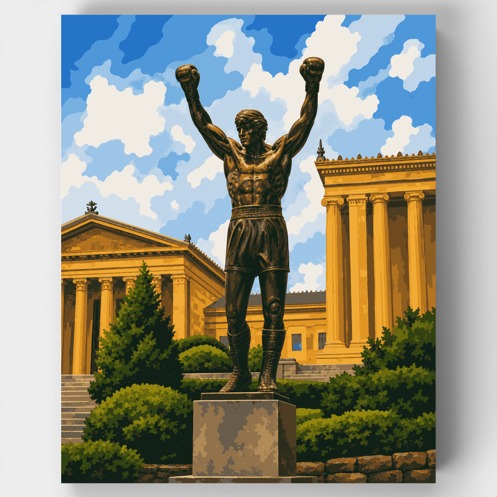 Rocky Steps Bronze Statue - Paint by Numbers Kit