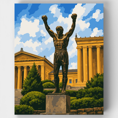 Rocky Steps Bronze Statue - Paint by Numbers Kit