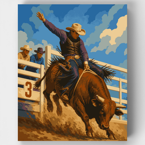 Rodeo Bull Breakout - Paint by Numbers Kit