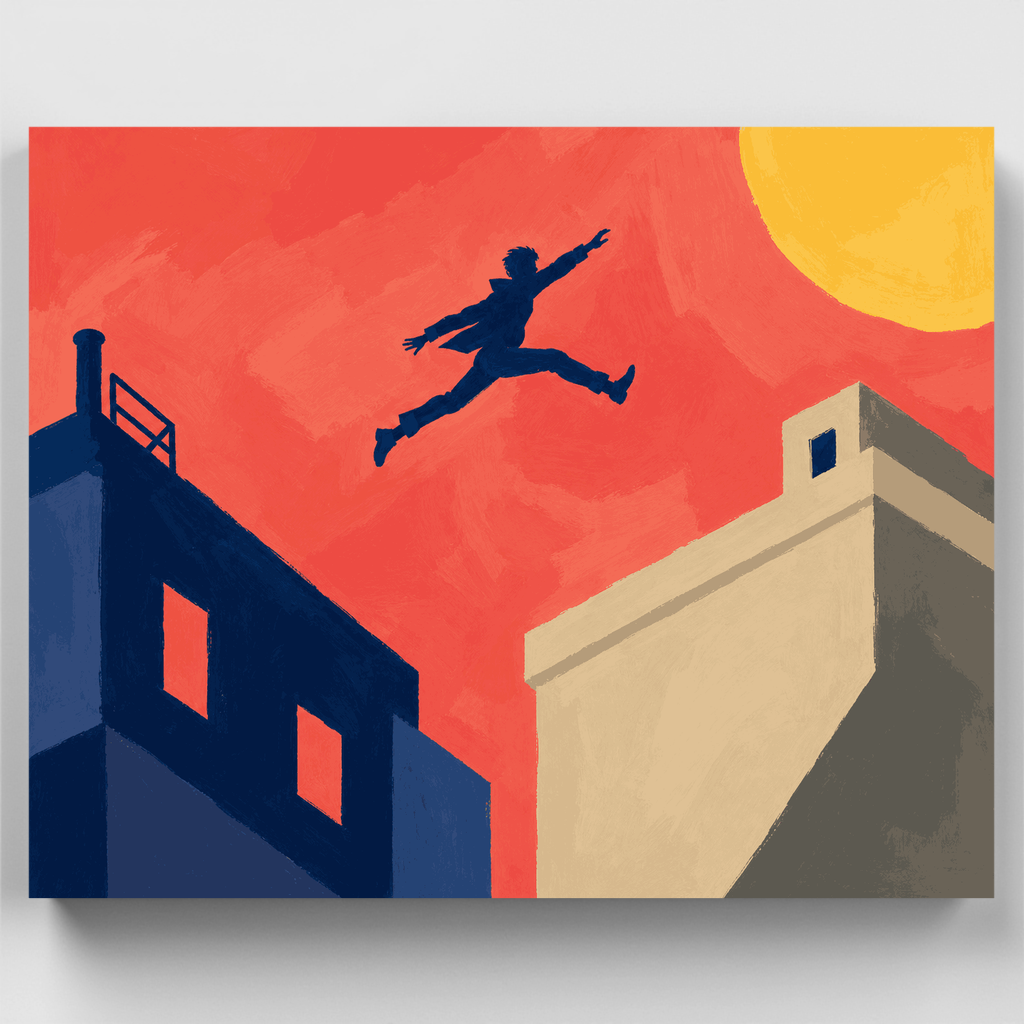 Salto en la azotea al atardecer - Kit de pintura por números — Estándar