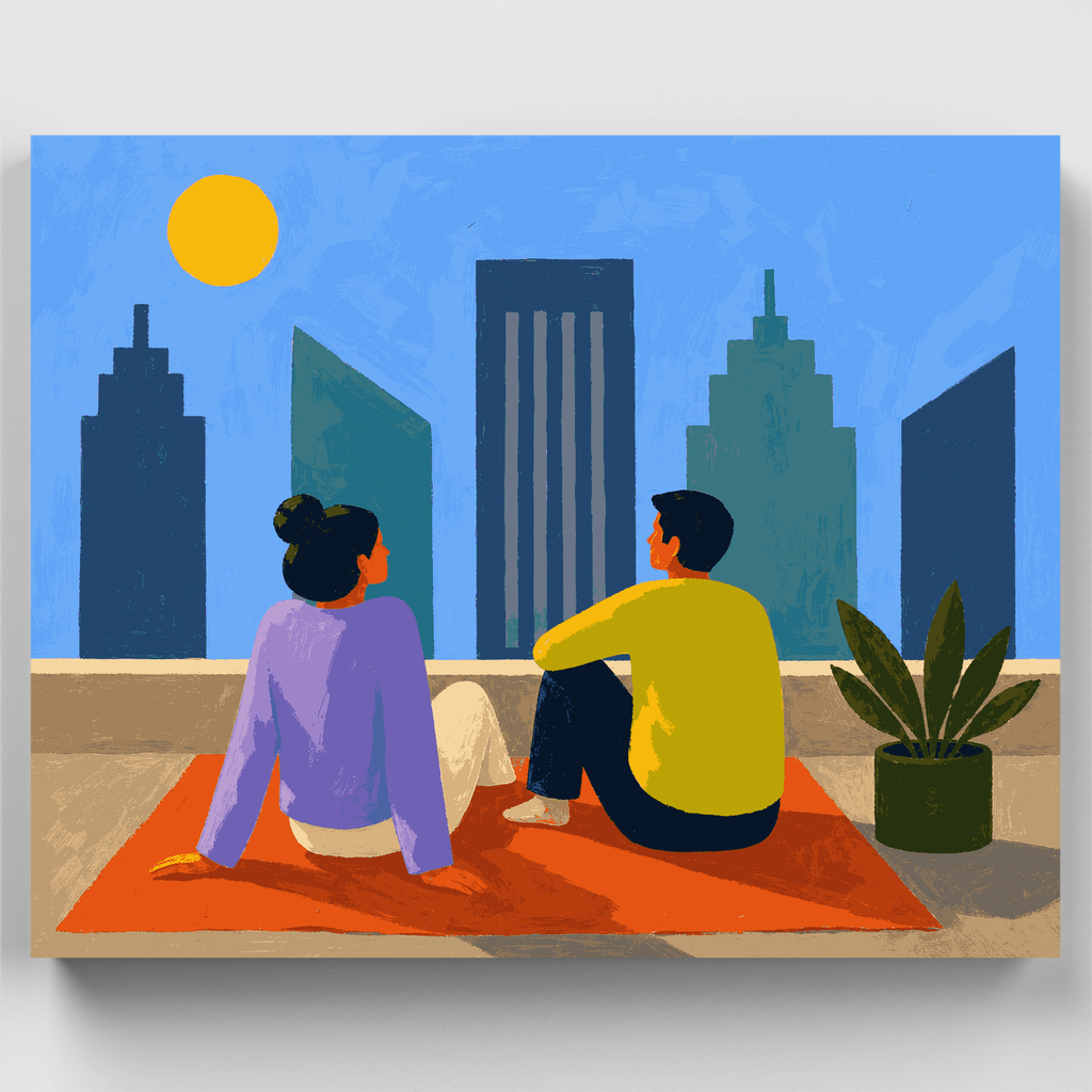 Rooftop Together - Paint by Numbers Kit