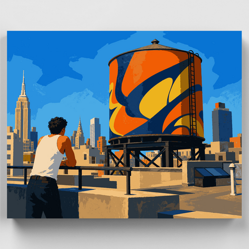Rooftop Water Tank - Paint by Numbers Kit