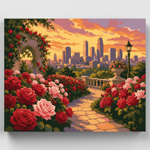 Rose Garden Overlook - Paint by Numbers Kit