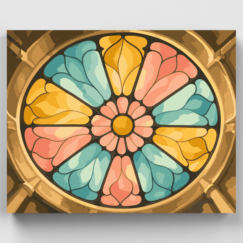 Kit de pintura por números - Flor de rosetón — Estándar
