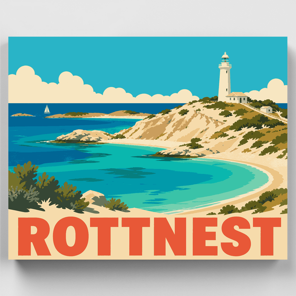 Kit de pintura por números - Cala del faro de Rottnest — Estándar