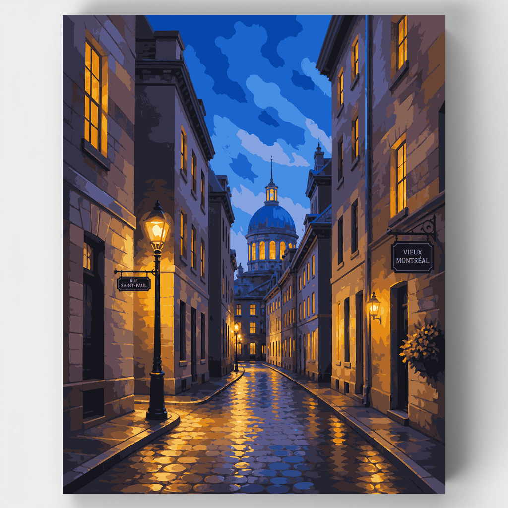 Atardecer en la Rue Saint-Paul - Kit de pintura por números — Estándar