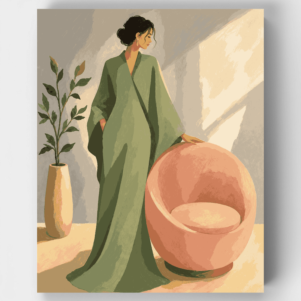 Elegancia de Túnica Salvia - Kit de pintura por números — Estándar