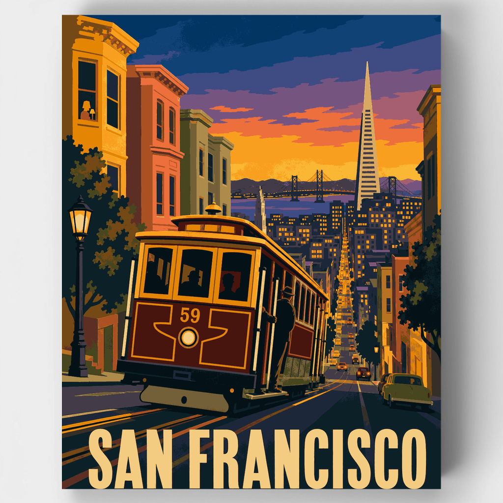 San Francisco al atardecer - Kit de pintura por números — Estándar