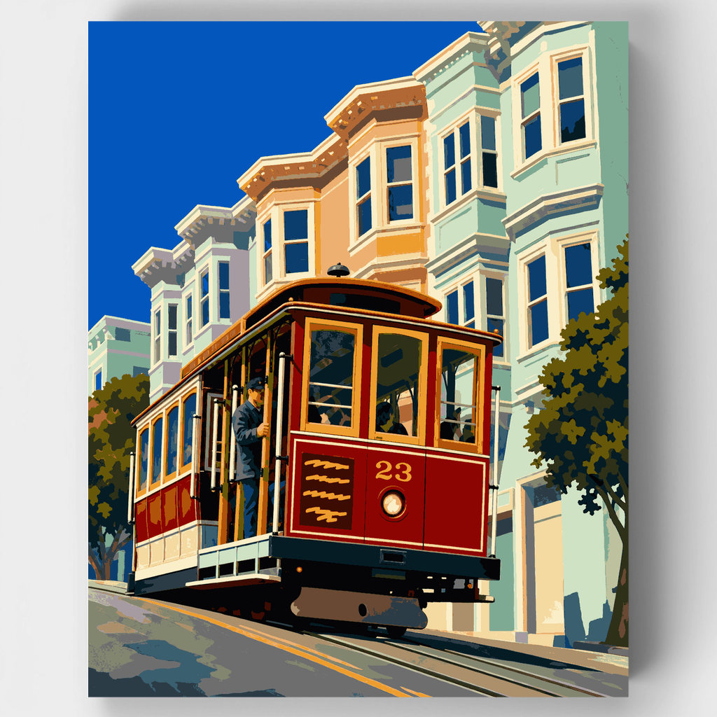 Tranvía de San Francisco - Kit de pintura por números — Estándar