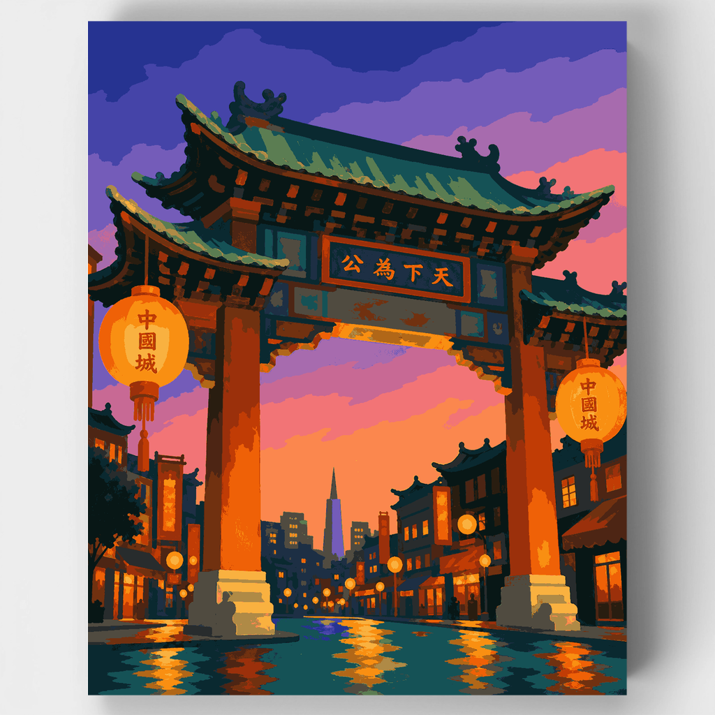 San Francisco Chinatown Gate - Paint by Numbers Kit