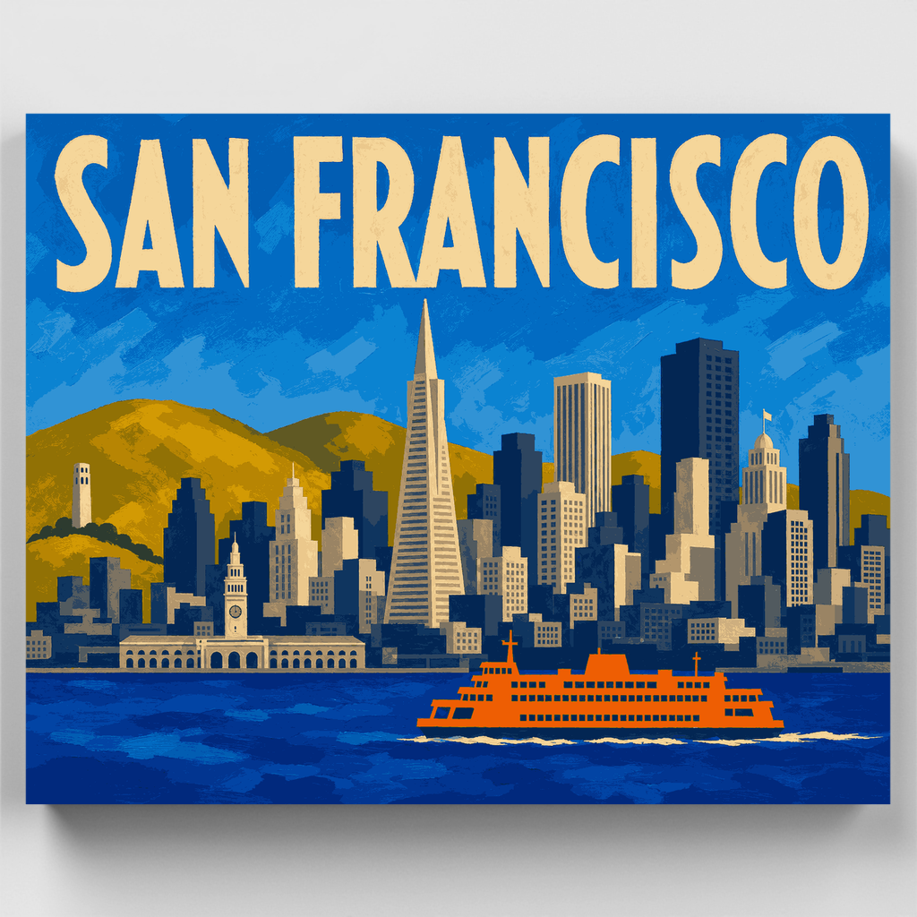 Kit de pintura por números - Horizonte de San Francisco — Estándar