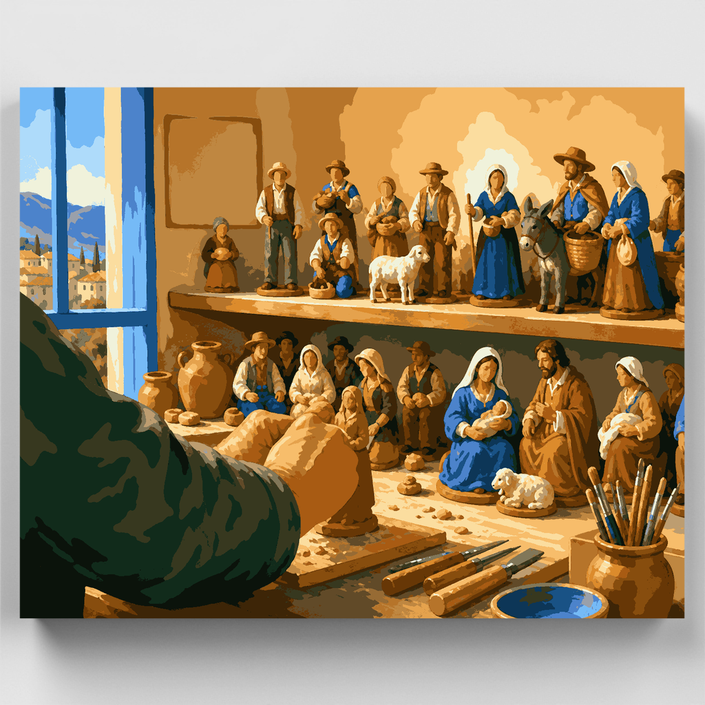 Taller de belenes de santos - Kit de pintura por números — Estándar