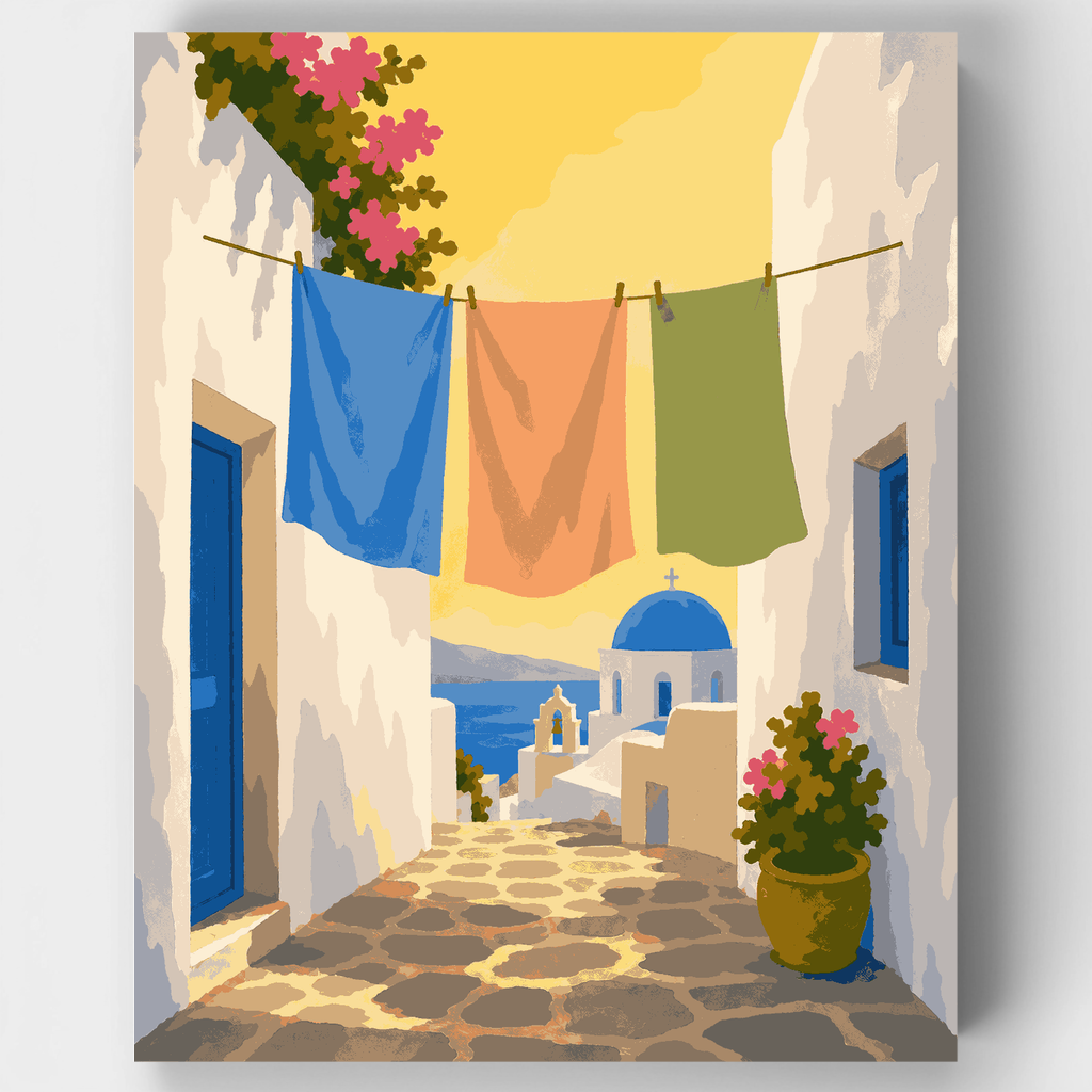 Santorini Alley - Paint by Numbers Kit