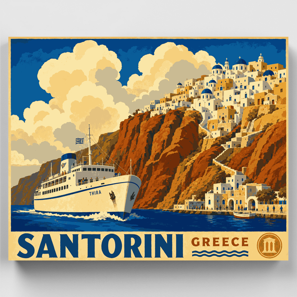 Acantilado de Santorini - Kit de pintura por números — Estándar