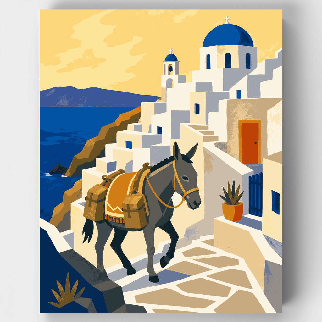 Burro de Santorini - Kit de pintura por números — Estándar
