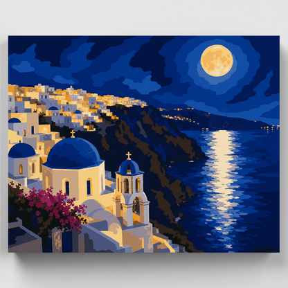 Santorini Moonlight - Paint by Numbers Kit