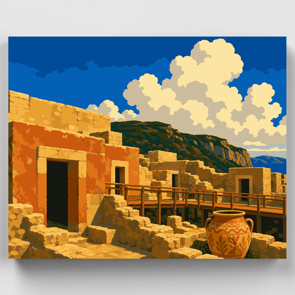 Santorini Ruins - Paint by Numbers Kit