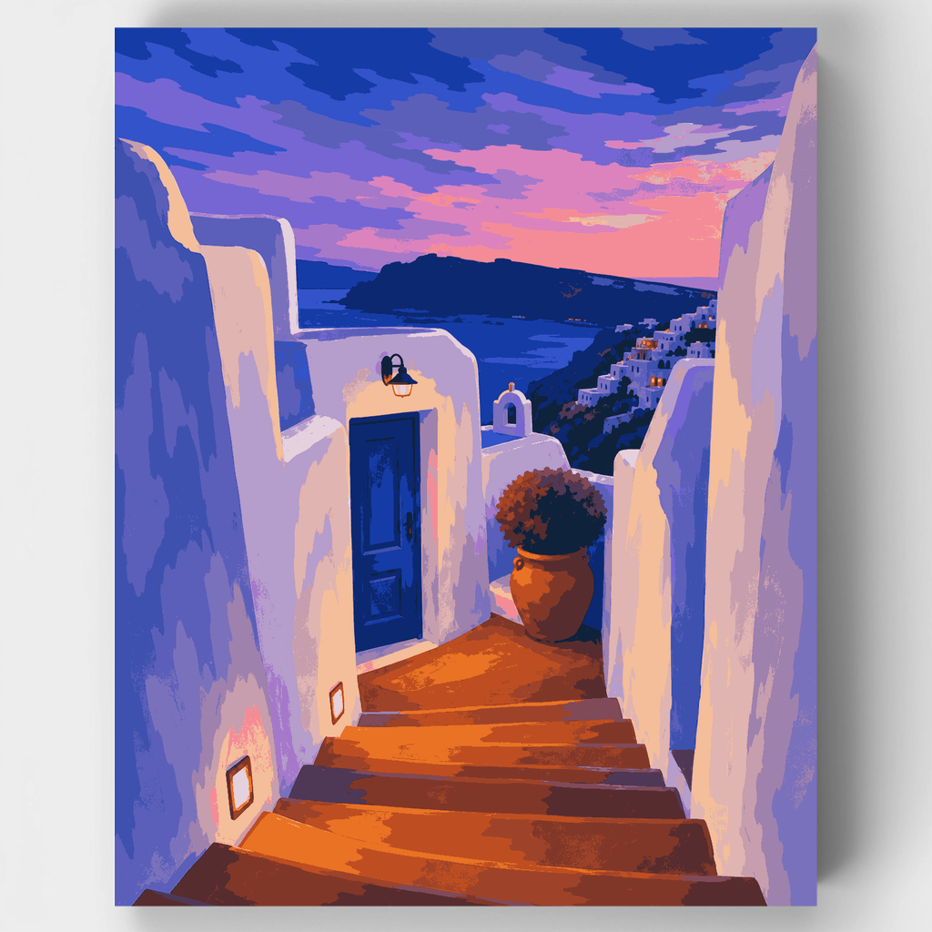 Escalera de Santorini - Kit de pintura por números — Estándar