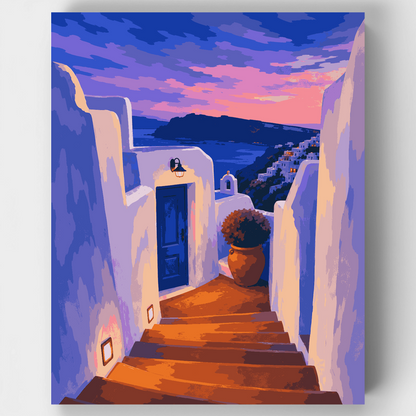 Santorini Stairway - Paint by Numbers Kit