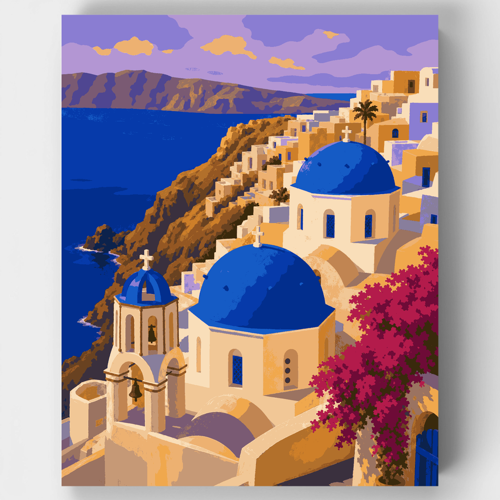 Pueblo de Santorini - Kit de pintura por números — Estándar