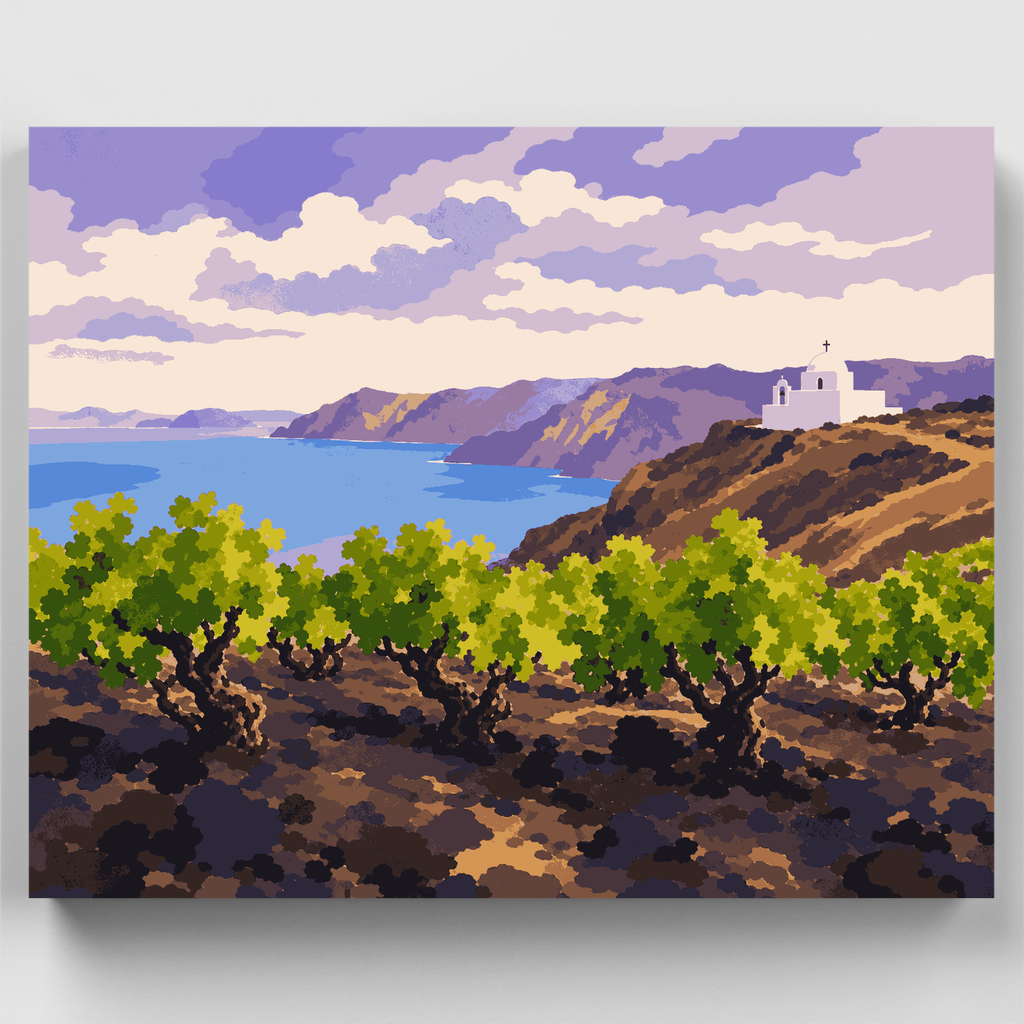 Santorini Vineyard - Paint by Numbers Kit