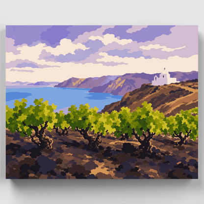 Santorini Vineyard - Paint by Numbers Kit