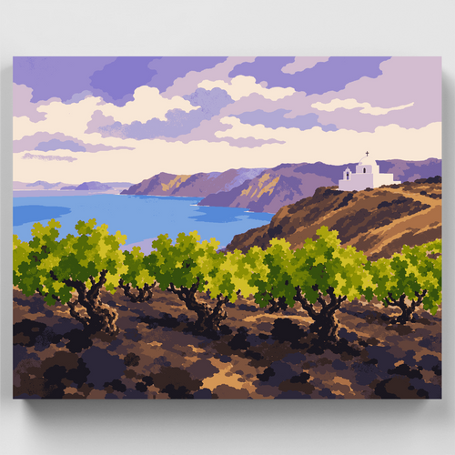 Santorini Vineyard - Paint by Numbers Kit