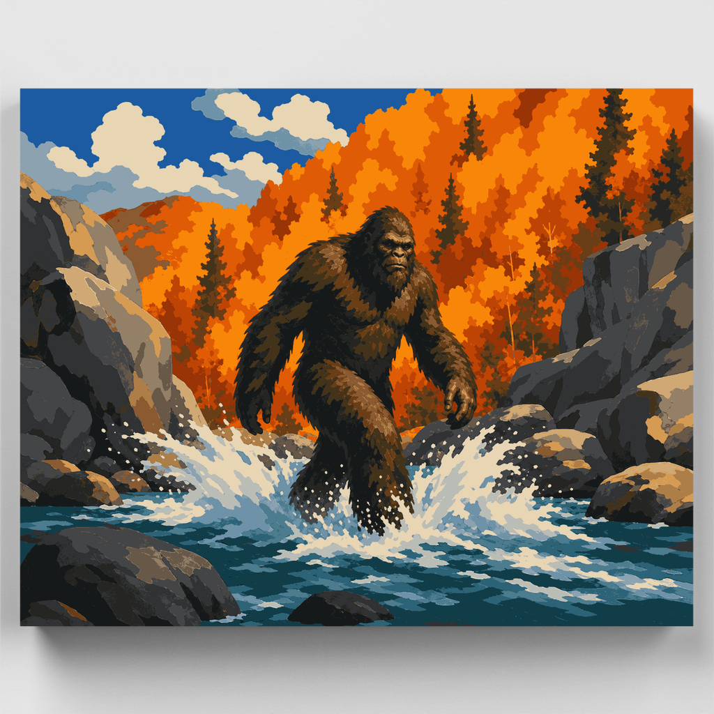 Cruce del río Sasquatch - Kit de pintura por números — Estándar