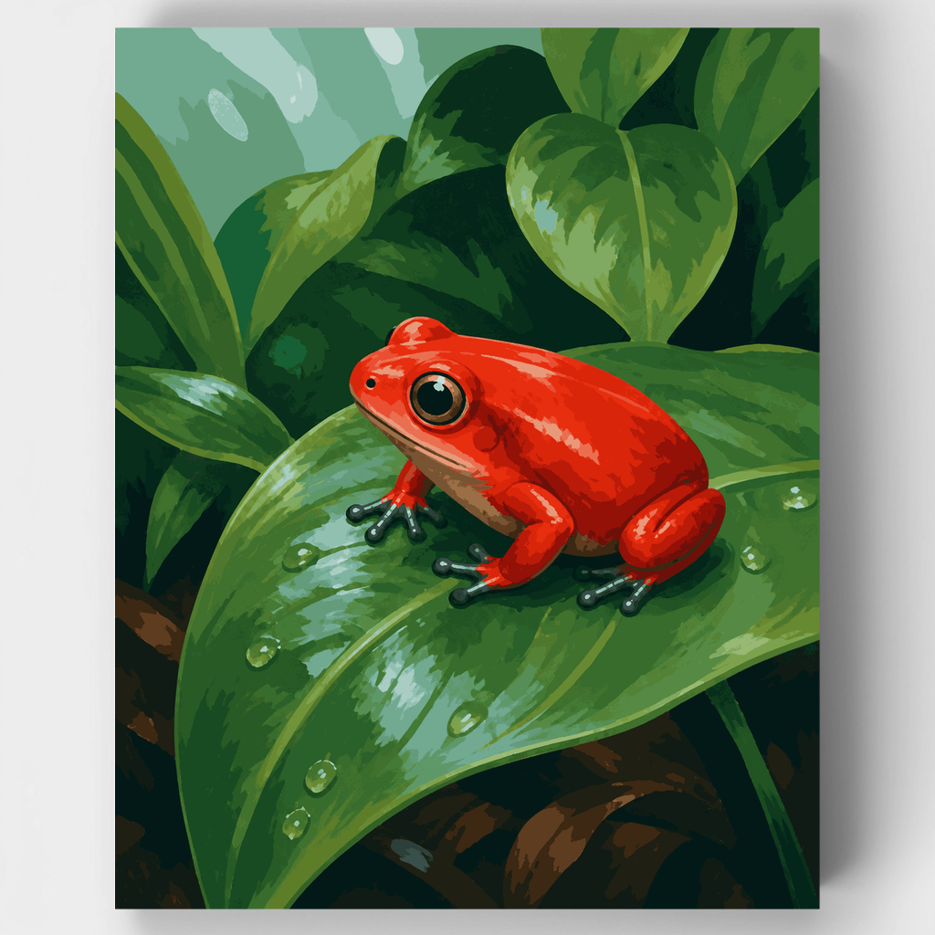 Kit de pintura por números: Rana tomate escarlata — Estándar