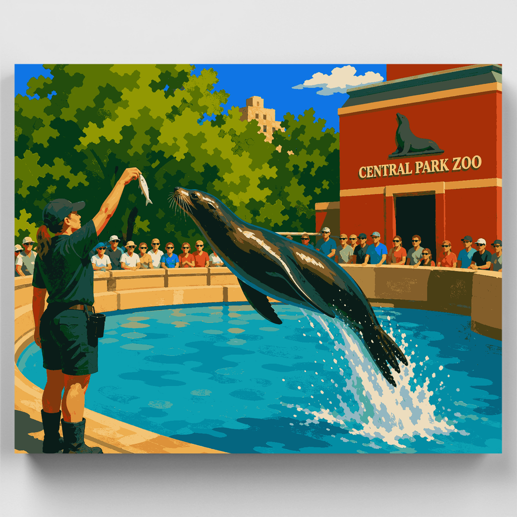 Salto de león marino - Kit de pintura por números — Estándar