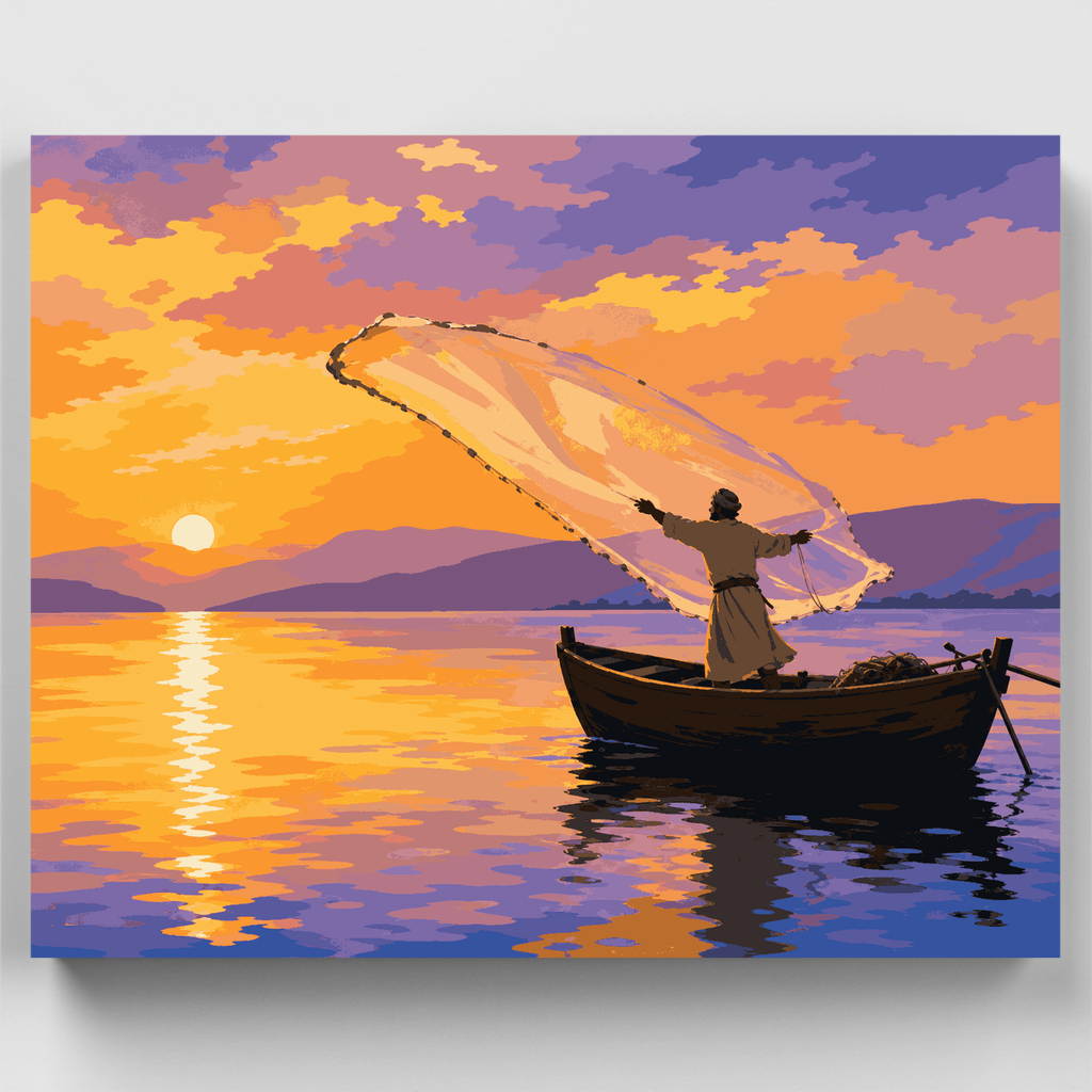 Sea of Galilee Fisherman - Paint by Numbers Kit