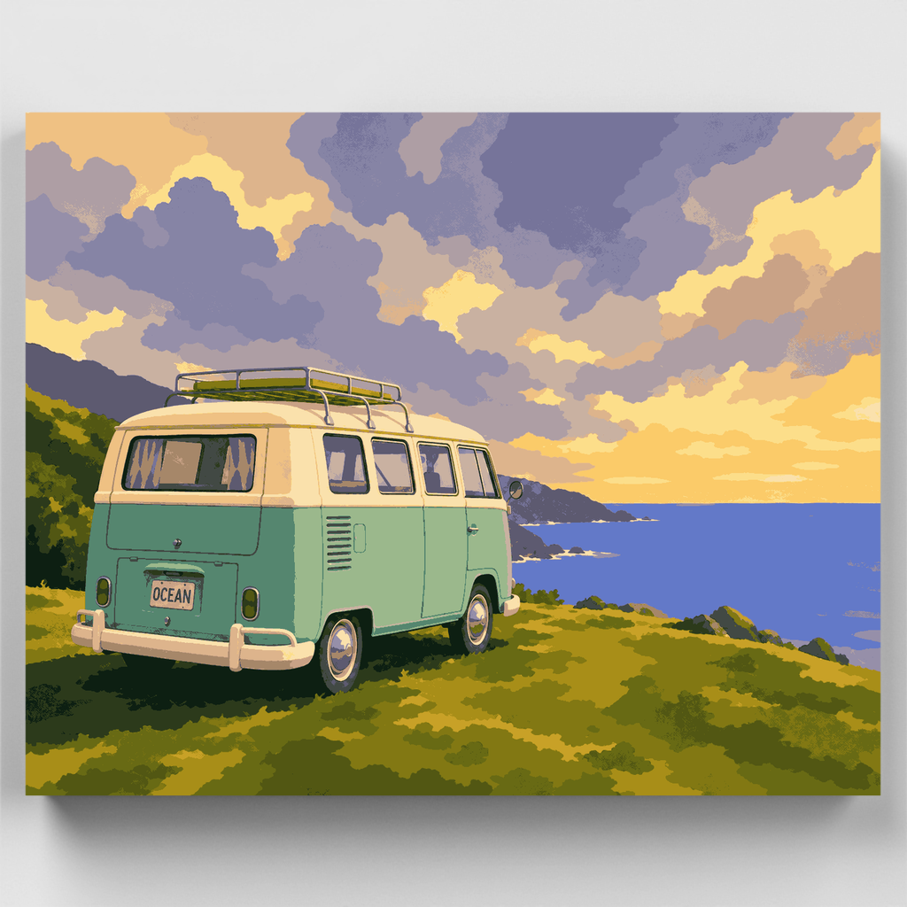 Seaside VW Bus - Paint by Numbers Kit