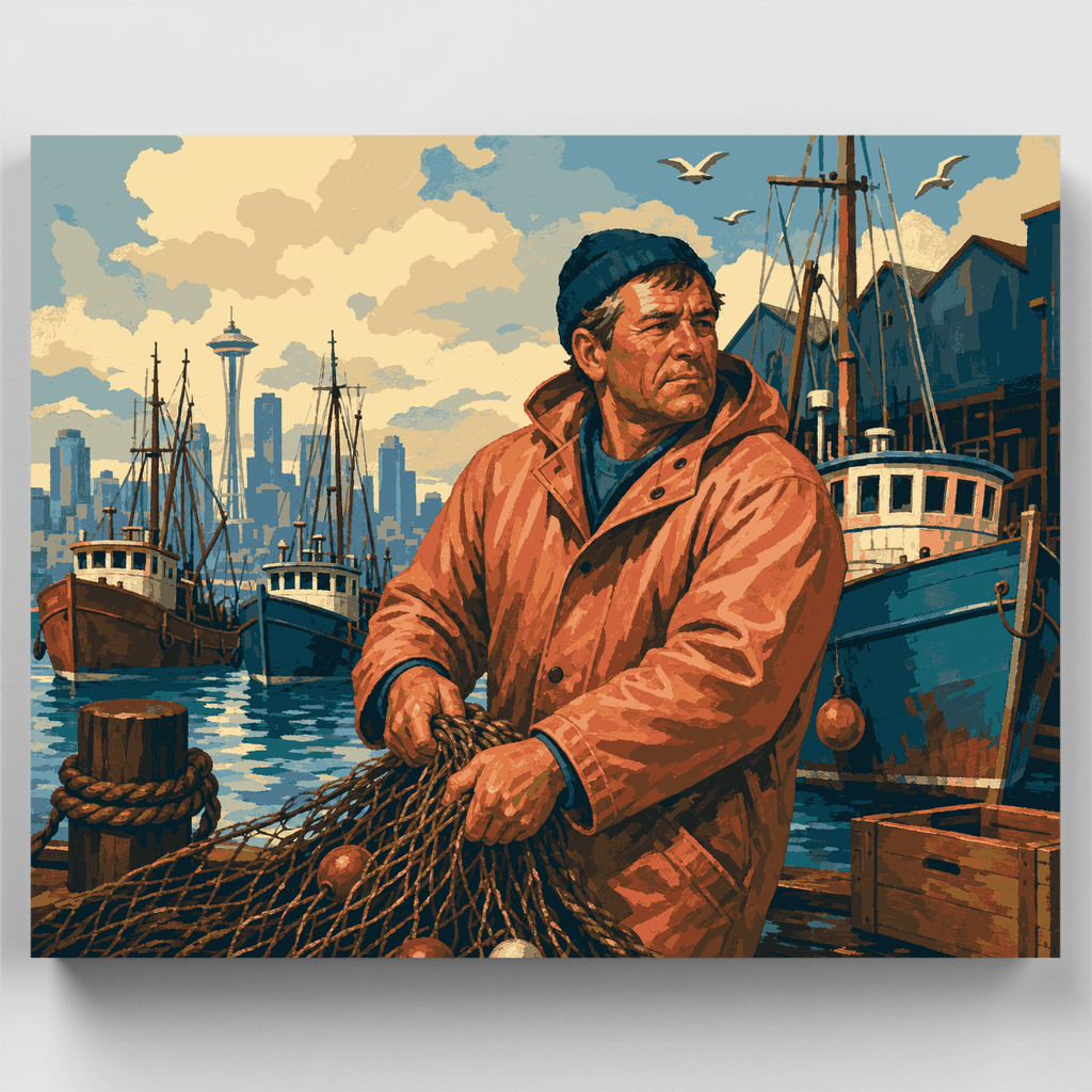 Seattle Fisherman's Nets - Paint by Numbers Kit