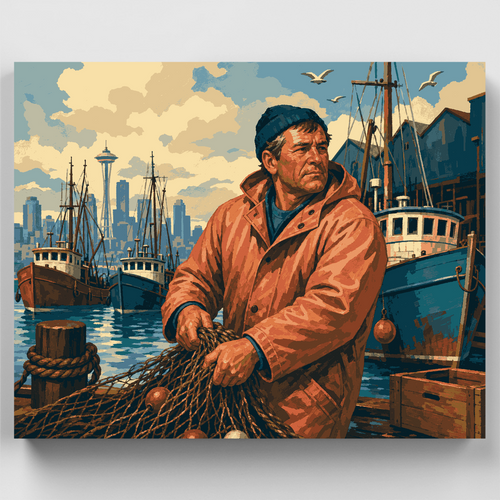 Seattle Fisherman's Nets - Paint by Numbers Kit