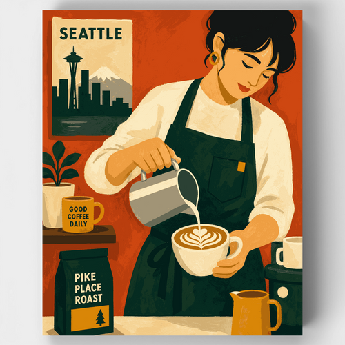 Seattle Latte Art - Paint by Numbers Kit