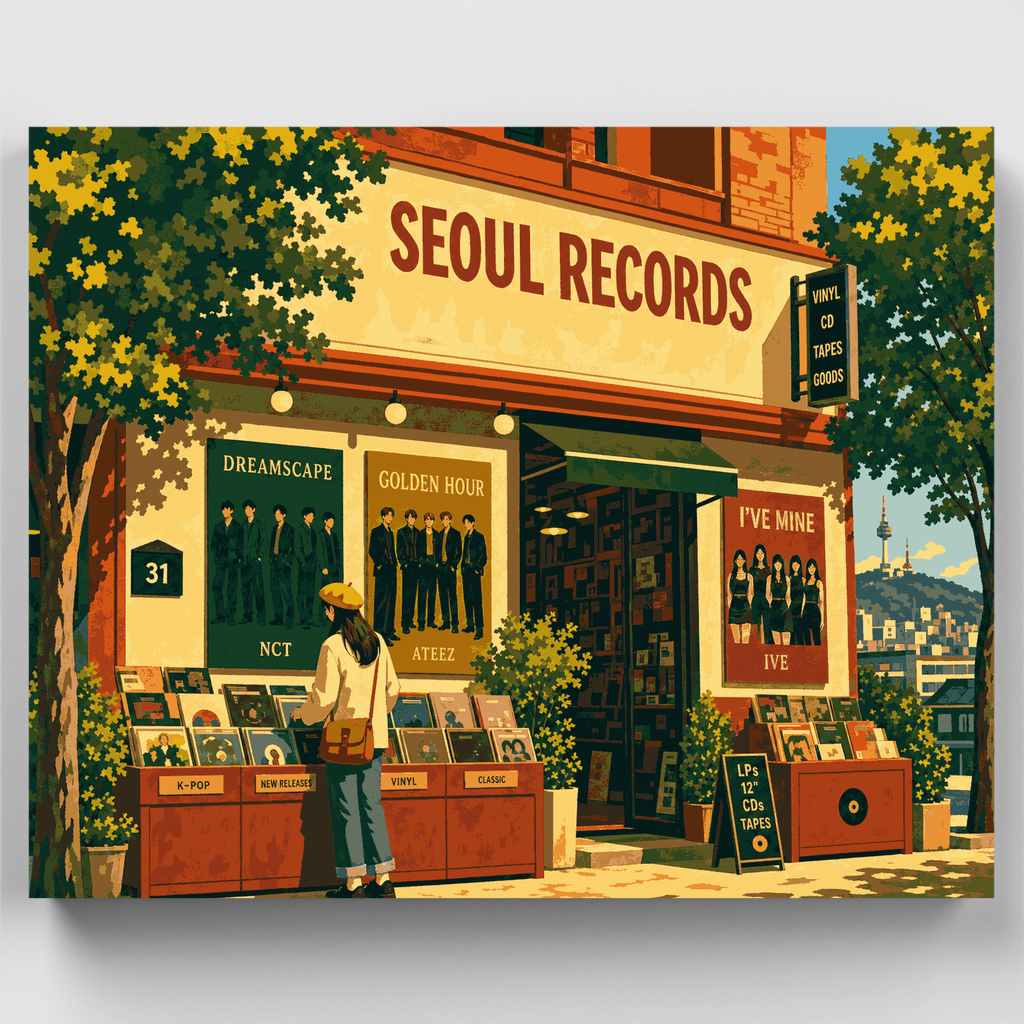 Tienda de discos de Seúl - Kit de pintura por números — Estándar