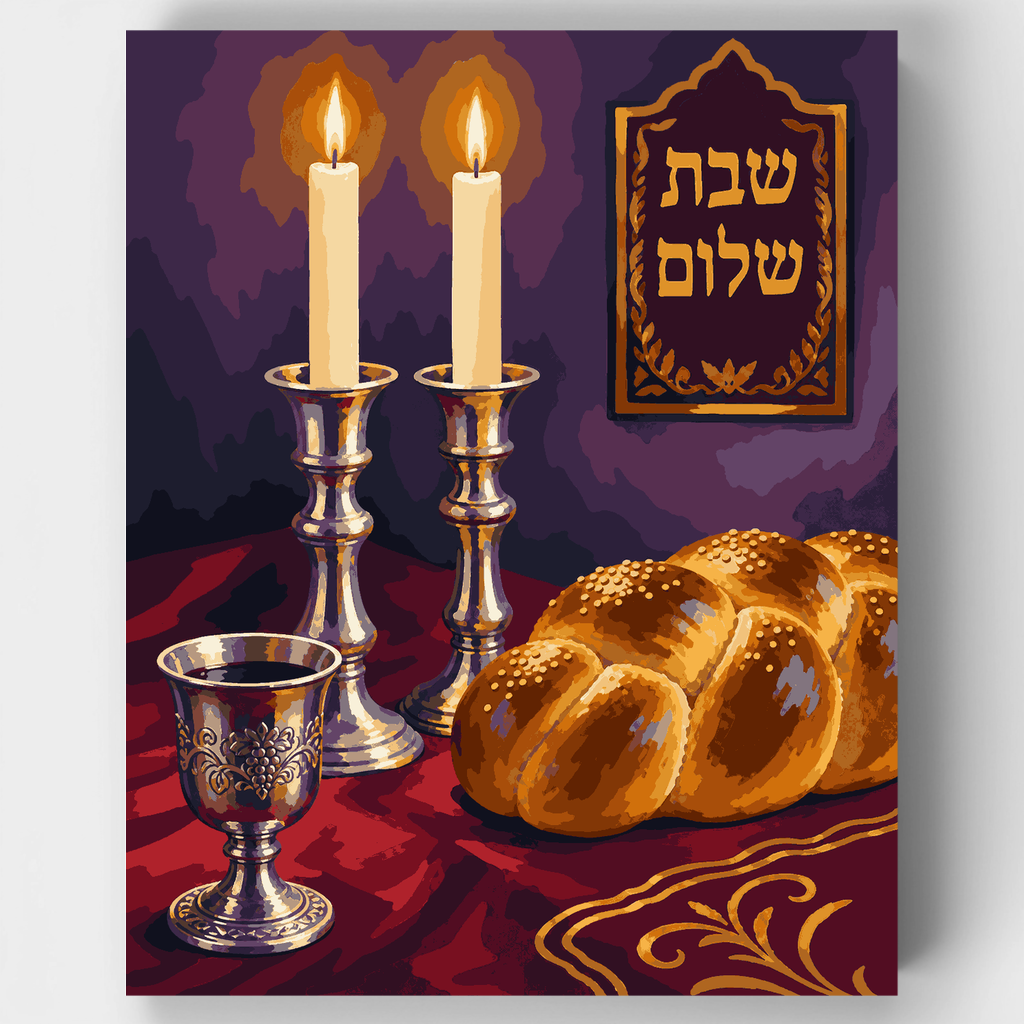 Velas de Shabat - Kit de pintura por números — Estándar