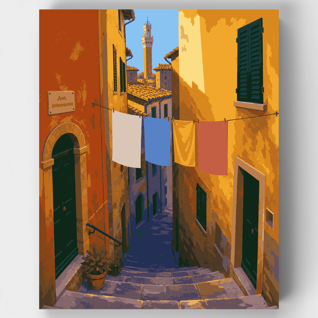 Siena Laundry Alley - Paint by Numbers Kit