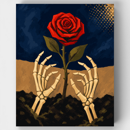Skeleton Hands Rose - Paint by Numbers Kit
