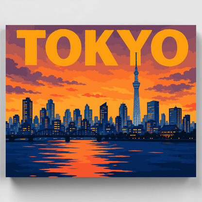 Skytree at Dusk - Paint by Numbers Kit
