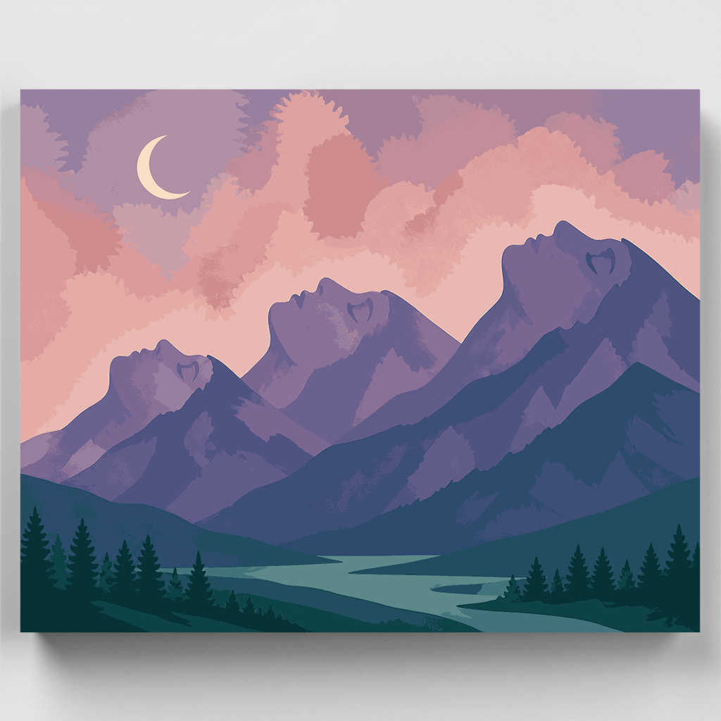 Caras de montaña durmiente - Kit de pintura por números — Estándar