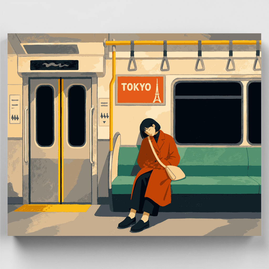 Dormir en el metro - Kit de pintura por números — Estándar