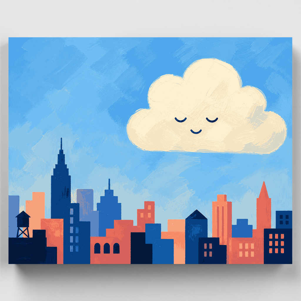 Sleepy Cloud Skyline - Paint by Numbers Kit